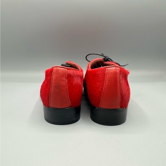 Élysèss Size 6.5 Red Animal Hair Oxford Shoes - Picture 4 of 5